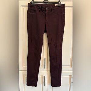 RAG & BONE Distressed Wine Purple Burgundy Mid Rise Denim Skinny Jeans Size 32